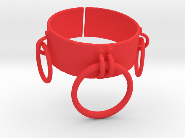 O Ring Collar in Red Processed Versatile Plastic: Small