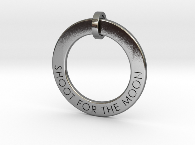 Shoot For The Moon Necklace Open Circle in Polished Silver