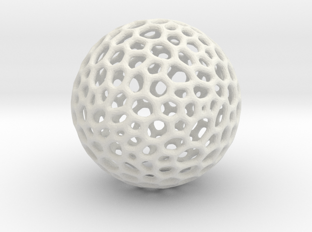 D20 lattice sphere in White Natural Versatile Plastic