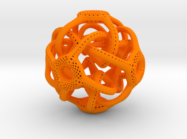 Cubic Octahedral Symmetry Perforation Type 1 in Orange Processed Versatile Plastic
