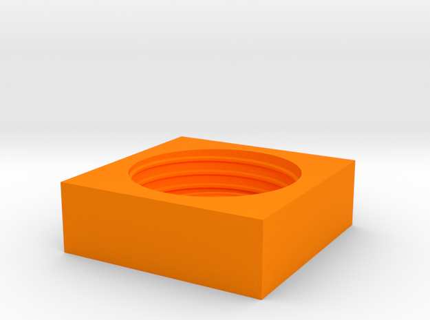 Cubic jar - top in Orange Processed Versatile Plastic