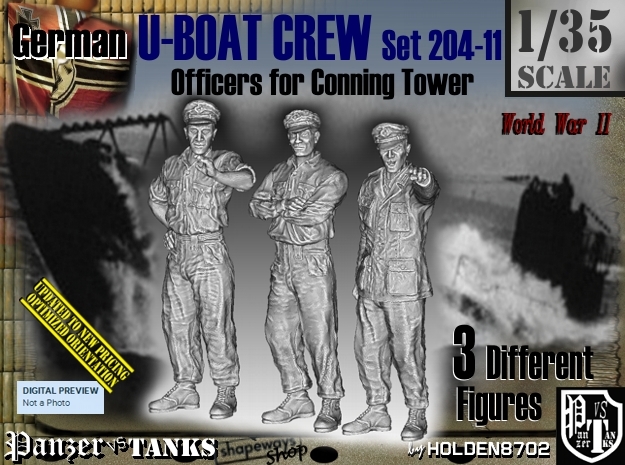 1/35 German U-Boot Crew Set204-11 in Tan Fine Detail Plastic