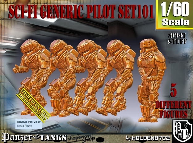 1/60 Sci-Fi Generic Pilot Set101 in Tan Fine Detail Plastic