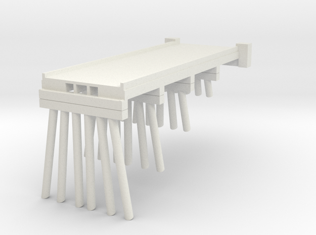 Part A Deck Trestle N (1:160) Modular Six Piles in White Natural Versatile Plastic