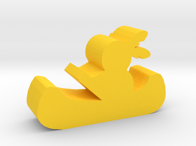 Game Piece, Canoe (Native American) in Yellow Processed Versatile Plastic
