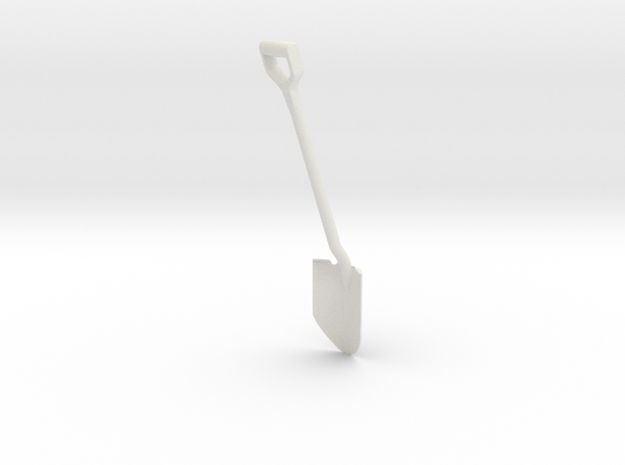 Shovel, Spade 1:6 Scale in White Natural Versatile Plastic