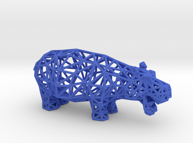 Hippopotamus (adult) in Blue Processed Versatile Plastic