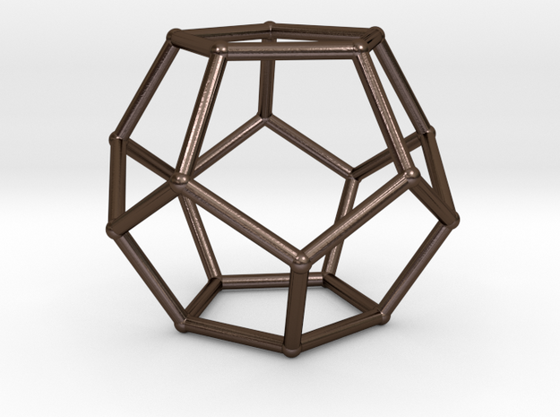 Medium Dodecahedron in Polished Bronze Steel