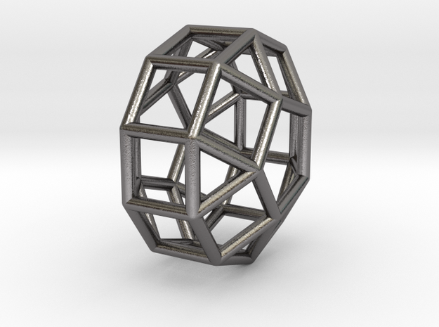 830 J39 Eongated Pentagonal Gyrobicupola #1 in Polished Nickel Steel