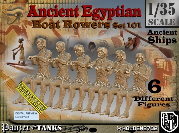 1/35 Ancient Egyptian Boat Rowers Set101 in Smooth Fine Detail Plastic