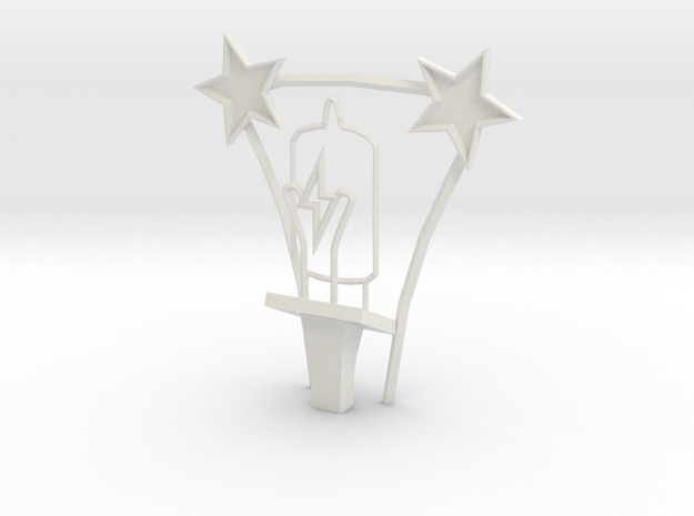 Lightning Trophy in White Natural Versatile Plastic