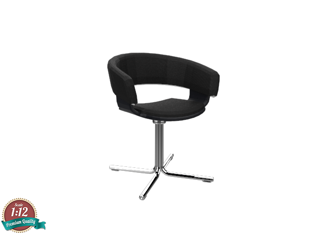 Miniature Mollie 681 Chair - Allermuir  in White Natural Versatile Plastic: 1:12