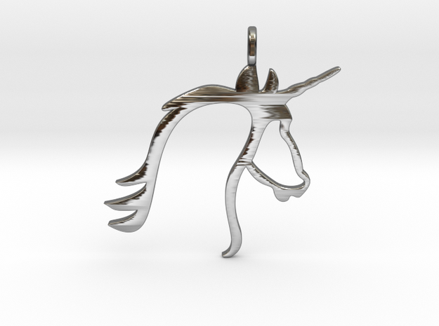 Unicorn in Fine Detail Polished Silver