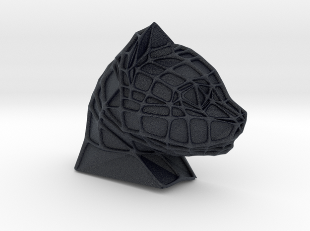 Cat Face + Voronoi Mask (001) in Black PA12