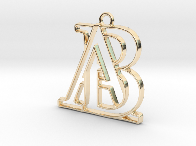 Monogram with initials A&B in 14k Gold Plated Brass