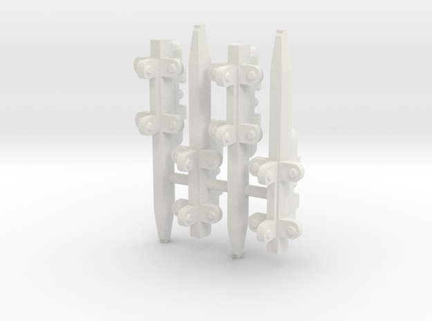 4x Triple Pylons for VF-1 Hard Points in White Natural Versatile Plastic: 1:60