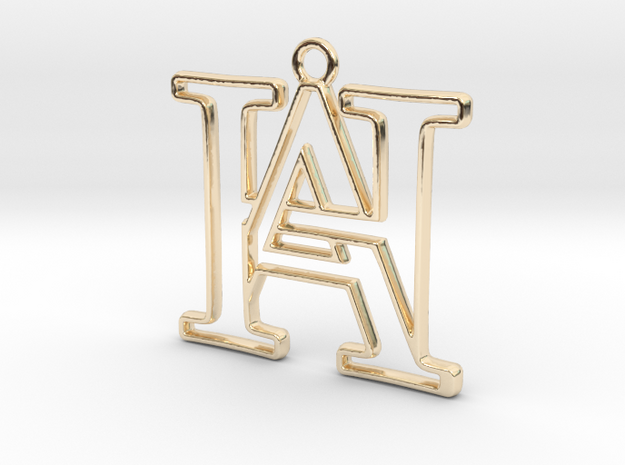 Monogram with initials A&H in 14k Gold Plated Brass