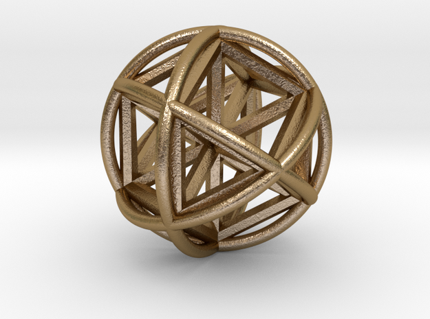 Vector EquilibriSphere w/Nested Vector Equilibrium in Polished Gold Steel