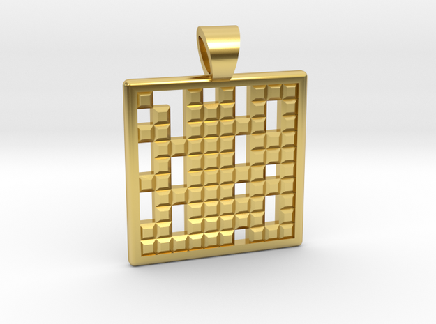 Primes's grid [pendant] in Polished Brass