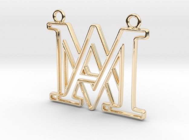 Monogram with initials A&M in 14k Gold Plated Brass