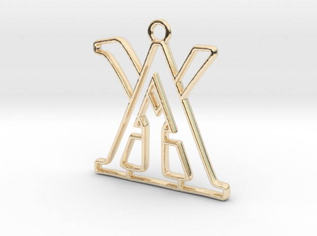 Monogram with initials A&Y in 14k Gold Plated Brass