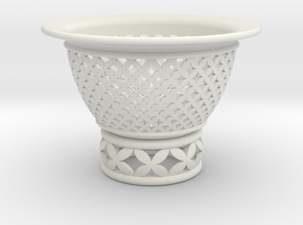Neo Pot Woven Circles 2.5 in in White Natural Versatile Plastic