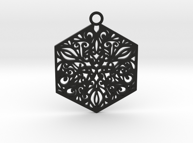 Ornamental pendant in Black Natural Versatile Plastic