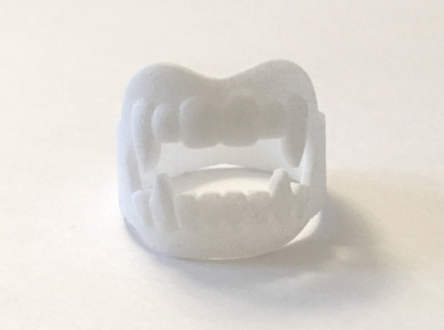 Vampire Fangs Ring in White Processed Versatile Plastic: 9 / 59
