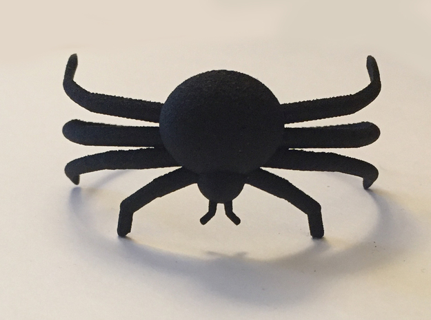 Black Spider Bracelet in Black Natural Versatile Plastic: Medium