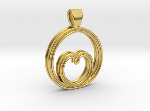 Egg of love [pendant] in Polished Brass