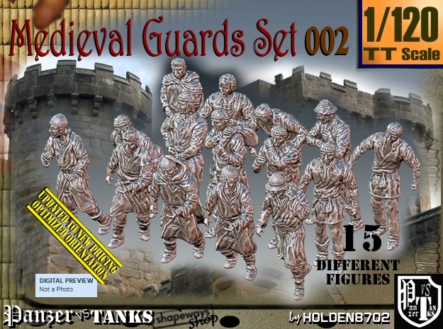 1/120 Medieval Guards Set002 in Tan Fine Detail Plastic