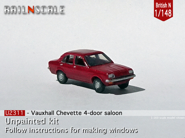 Vauxhall Chevette 4-door saloon (British N 1:148) in Tan Fine Detail Plastic