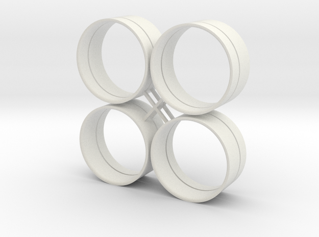 Base 26 Rings in White Natural Versatile Plastic