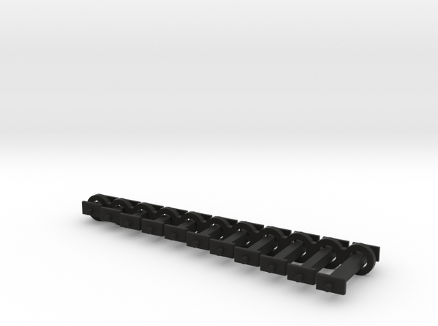 N Scale Fixed Coupling Drawbars - Full Sample Set in Black Natural Versatile Plastic