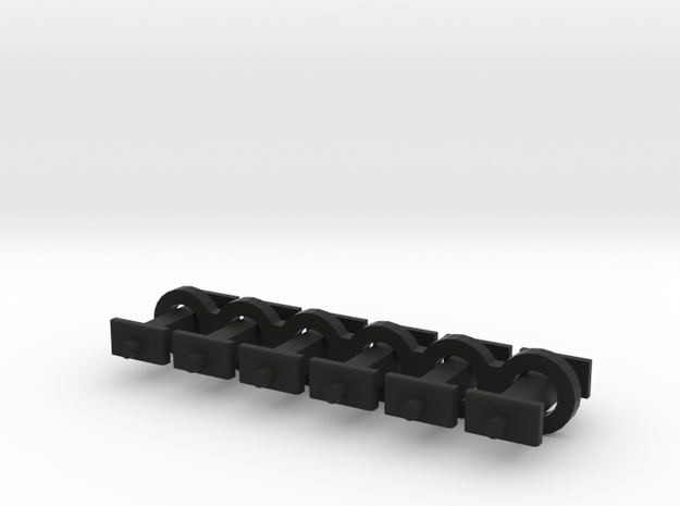 N Scale 7mm Fixed Coupling Drawbar x6 in Black Natural Versatile Plastic