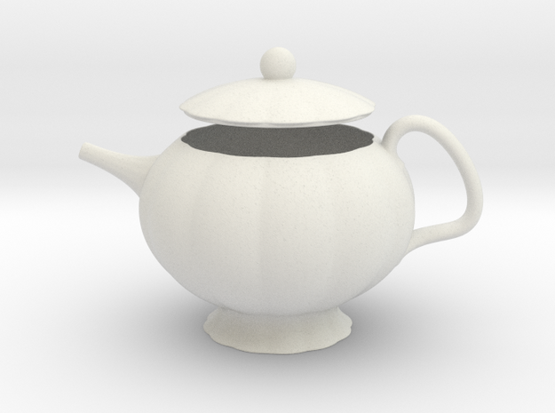 Decorative Teapot in White Natural Versatile Plastic