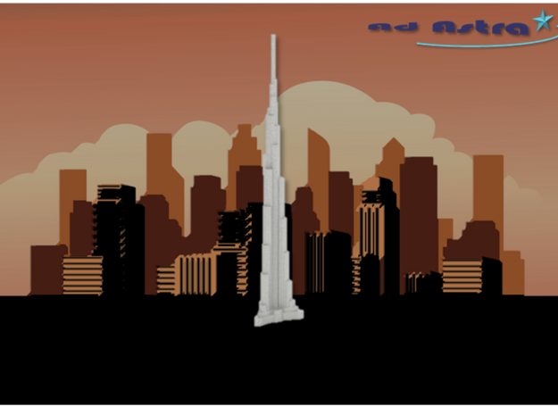 Burj Khalifa - Dubai (1:6000) in White Natural Versatile Plastic