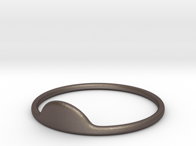 Half-Moon Ring in Polished Bronzed-Silver Steel
