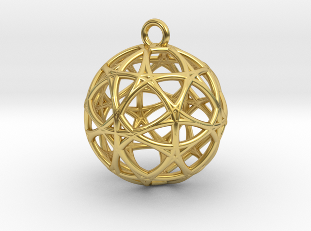 Earth 13D  Matter Alpha Pendant in Polished Brass