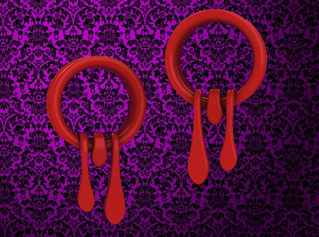 1 Inch Bleeding Tunnels 2 in Red Processed Versatile Plastic