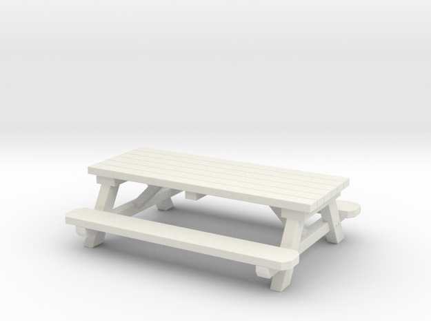 Picnic Tables 01. 1:24 scale  in White Natural Versatile Plastic