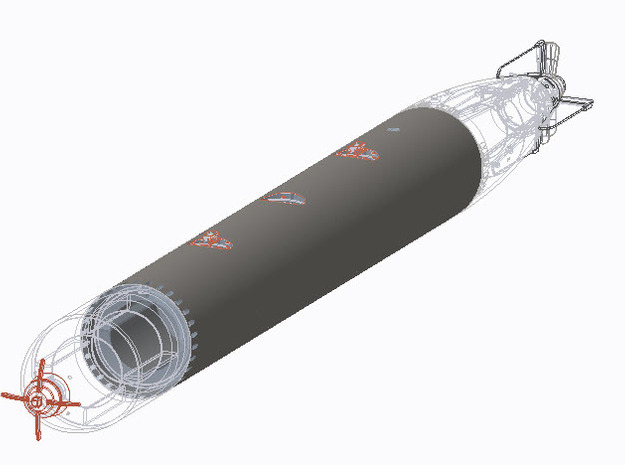 Batterietrog Torpedo G7e 1:20 in Tan Fine Detail Plastic