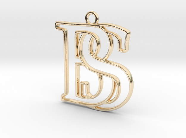 Initials B&S monogram  in 14k Gold Plated Brass