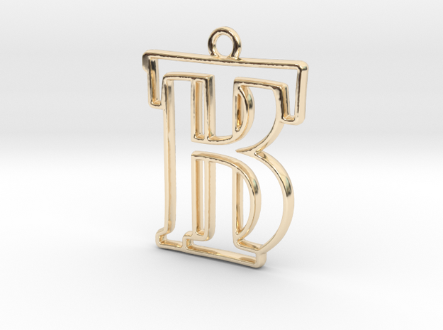 Initials B&T monogram  in 14k Gold Plated Brass