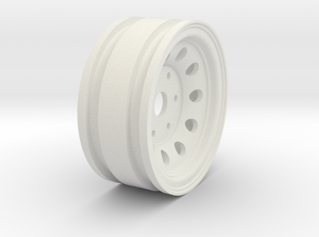 1.55" Steelie 10-Hole 6 Lug Wheel in White Natural Versatile Plastic