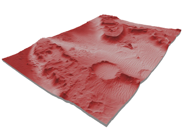 Mars Map: Martian Meanders - Red in Glossy Full Color Sandstone