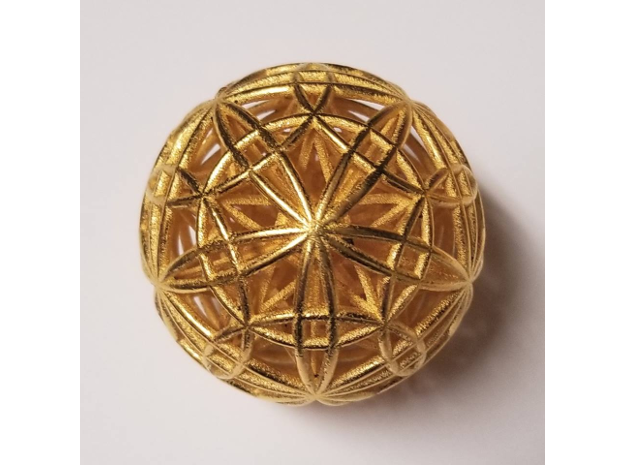 Sphere of Sacred Union 2.5" (No Bale) in Polished Gold Steel