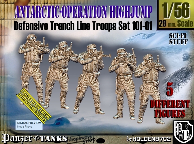 1/56 Antarctic Troops Set101-01 in Tan Fine Detail Plastic
