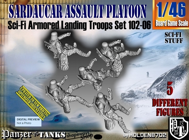 1/46 Sci-Fi Sardaucar Platoon Set 102-06 in Tan Fine Detail Plastic