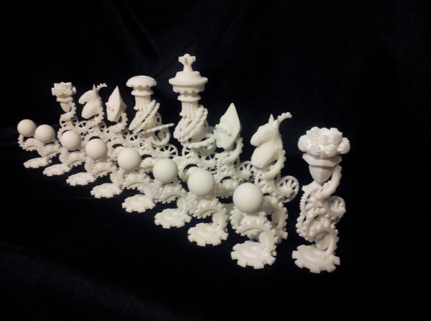 ChessSet in White Natural Versatile Plastic